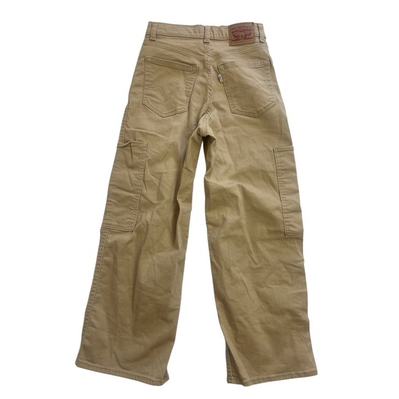 Levi's High-Waisted Wide-Leg Crop Cargo Pants - Tan - Size 24 - Picture 1 of 13